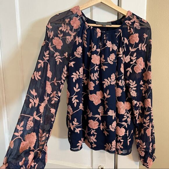 Sundays in Brooklyn Else top blue and pink embroidered - Picture 4 of 8